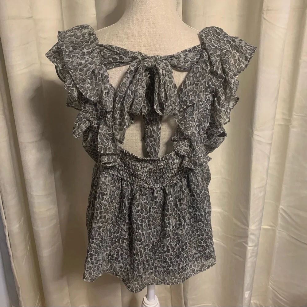 Banana Republic Ruffle Blouse - sz M - NWOT - Picture 6 of 11